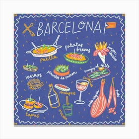 Barcelona Food Canvas Print