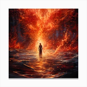 Woman In Flames Canvas Print