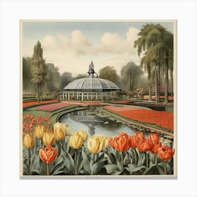 Tulips In The Park Canvas Print