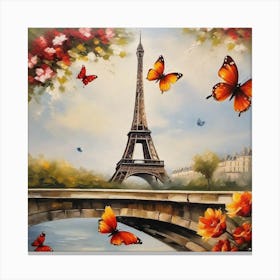 Paris With Butterflies 86 Canvas Print