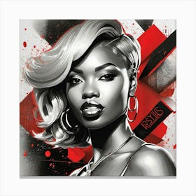 Black Girl In Red Canvas Print