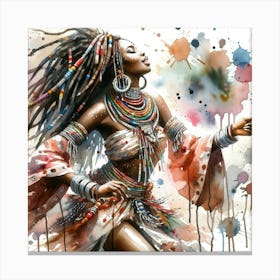 Watercolor African Dancer #2 Canvas Print