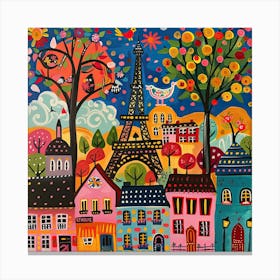 Kids Travel Illustration Paris 1 Canvas Print