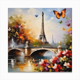 Paris With Butterflies 67 Canvas Print