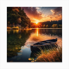 Sunset By The Lake 57 Canvas Print