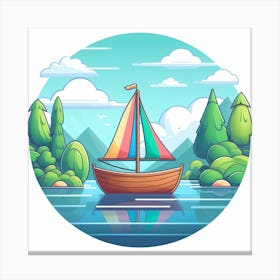 Floating Boat Canvas Print