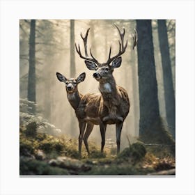 Deer In The Forest 221 Canvas Print