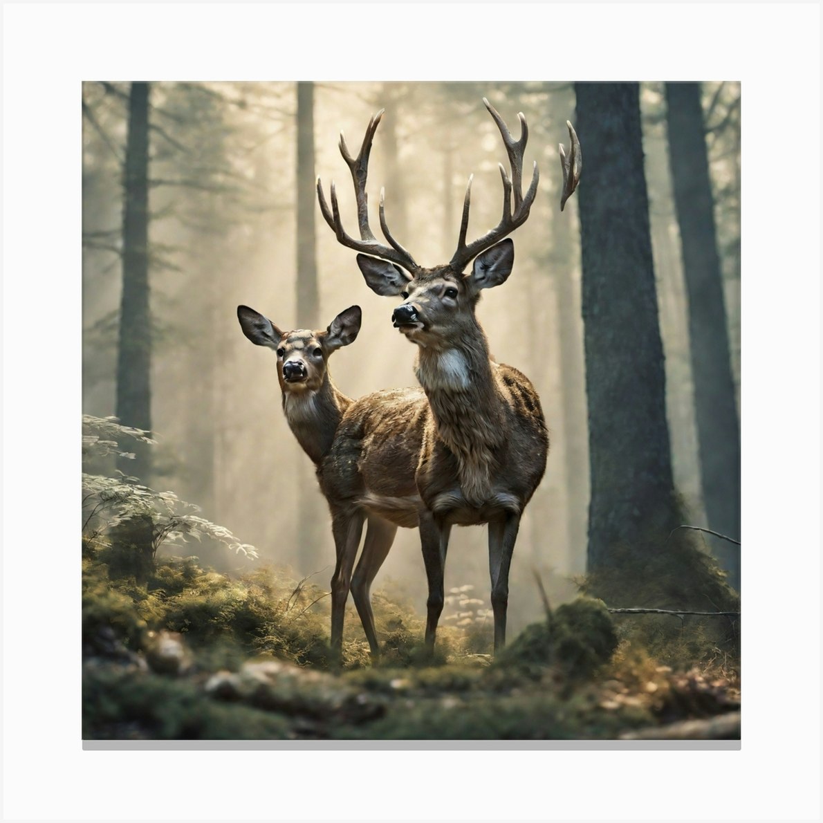 Deer In The Forest 221 Canvas Print