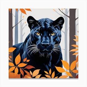 Black Panther In The Forest Canvas Print