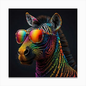 Zebra With Sunglasses Canvas Print