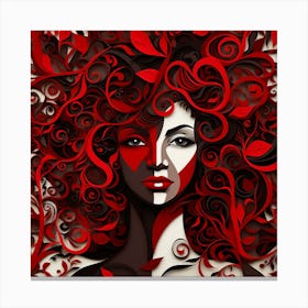 3d Woman With Red Hair Canvas Print