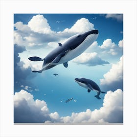 Whales In The Sky Canvas Print