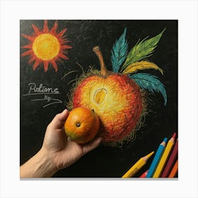 Orange And A Sun Canvas Print