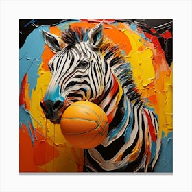 Kimmiekins80 A Zebra Playing Basketball With A Zebra Striped Ba 96d9455a 4164 48ef A32f 3032d56860db Canvas Print