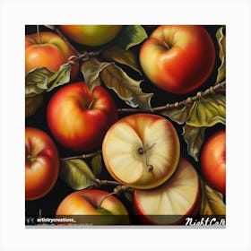 Apples On A Branch Canvas Print