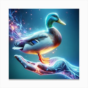 Holographic Duck spirit Canvas Print