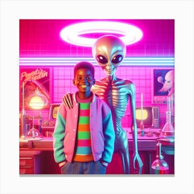 Aliens In The Lab 3 Canvas Print