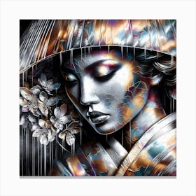 Japan Traditional Geisha Illustration By Ad 195 Canvas Print