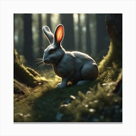 Rabbit In The Forest 70 Canvas Print