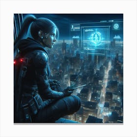 Futuristic Girl 2 Canvas Print