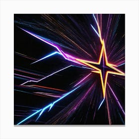 Neon lightning Canvas Print