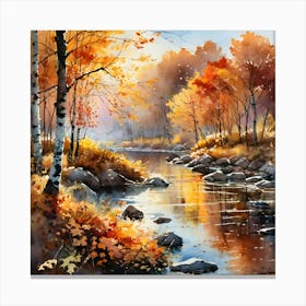 Autumn River 1 Canvas Print