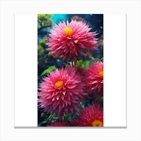 Pink Dahlias Canvas Print