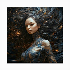 Woman With Long Hair Canvas Print