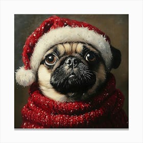 Christmas Pug 3 Canvas Print