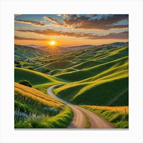 Sunset In The Hills 1 Canvas Print