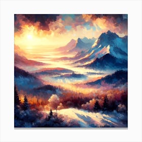 Sunset In The Mountains 4 Canvas Print