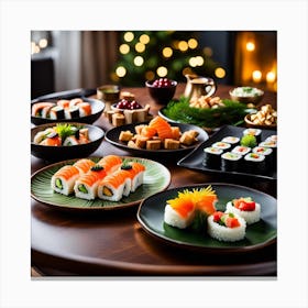 Christmas Sushi Canvas Print