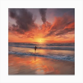 659824 Sunset Time On The Beach Xl 1024 V1 0 Canvas Print