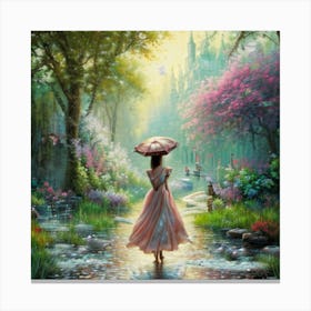 Girl In A Dress Canvas Print