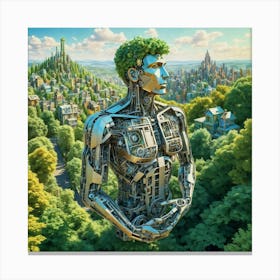 Robot In The City 1 Canvas Print