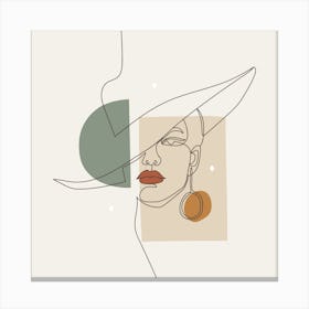 Woman One Line Canvas Print