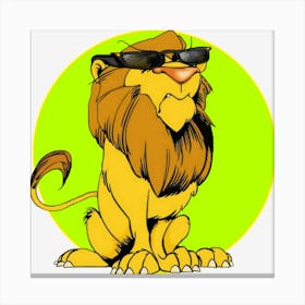 Lion Cartoon Parody Canvas Print