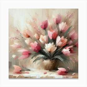 Abstract of pink tulips Canvas Print