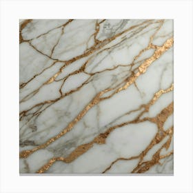 Gold And White Marble Canvas Print