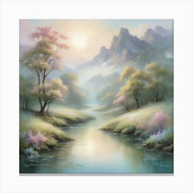 Chinese Landscape Painting Art Print 1 Canvas Print