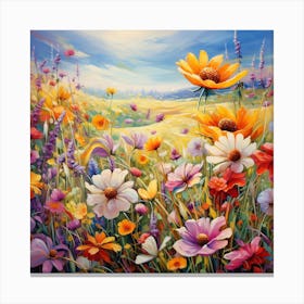 Flowers In The Meadow 1 Canvas Print