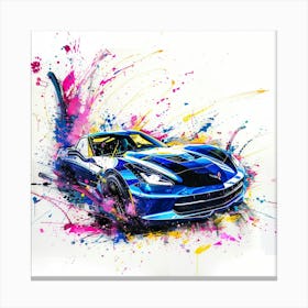 Blue Chevrolet Corvette Canvas Print