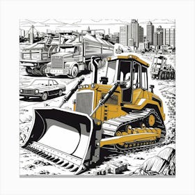 Bulldozer Canvas Print