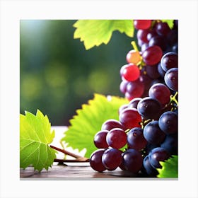 Grapes On A Table Canvas Print