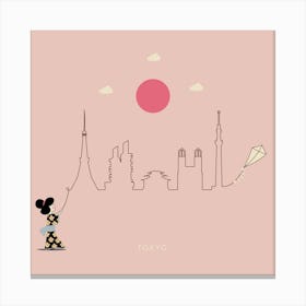 Tokyo Skyline Kite Canvas Print