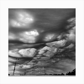 Black And White Clouds Canvas Print
