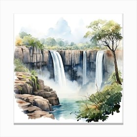 Watercolor Waterfall 4 Canvas Print