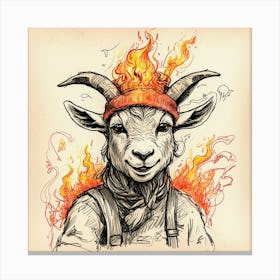 Goat On Fire 11 Canvas Print