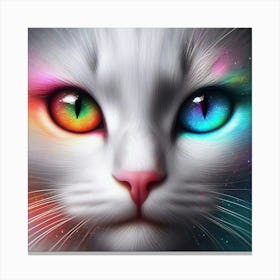 Cat With Colorful Eyes2 Canvas Print