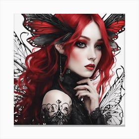 Red headed Dark Fairy Canvas Print